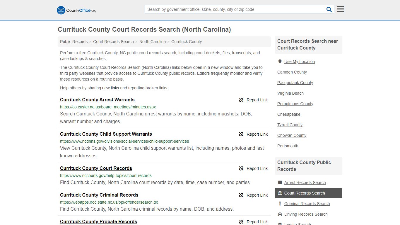 Currituck County Court Records Search (North Carolina) - County Office