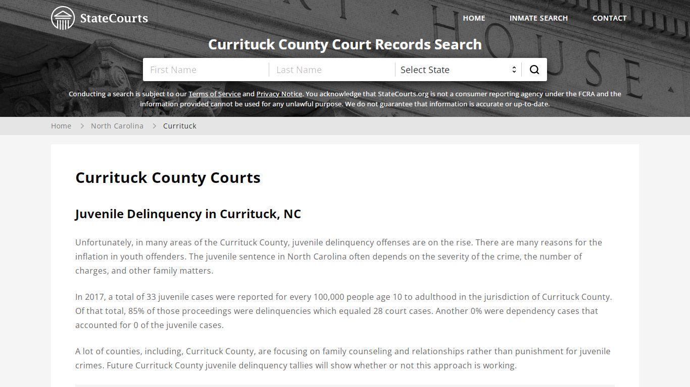 Currituck County, NC Courts - Records & Cases - StateCourts