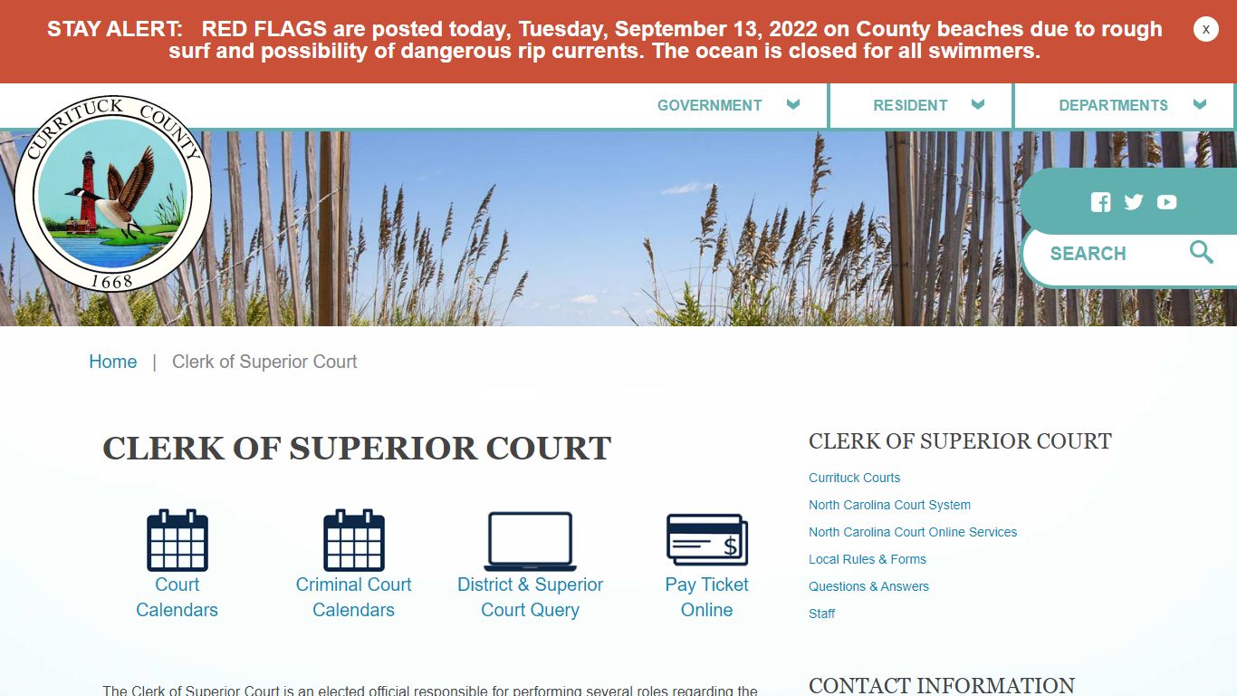 Clerk of Superior Court – Currituck County